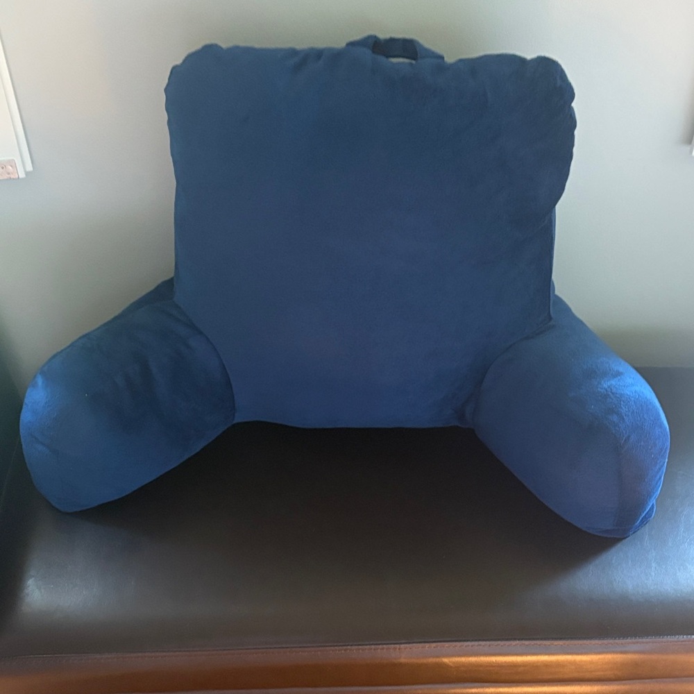 Blue Plush Backrest Pillow